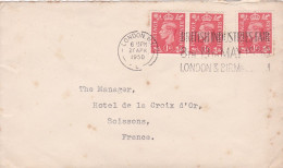 G-B-1950--- Lettre  LONDON  Pour Soissons-02 (France)-timbres ,cachet  Date  27-4 -1950-- - Brieven En Documenten