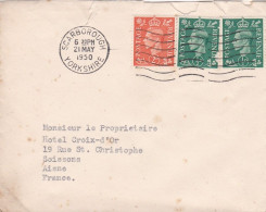 G-B- 1950--- Lettre SCARBOROUGH   Pour Soissons-02 (France)-timbres ,cachet  Date  21- 5 -1950-- - Cartas & Documentos