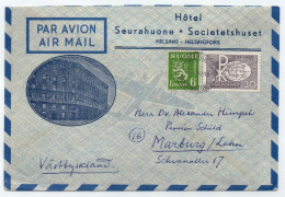 HOTEL / 1959 FINLANDE ENVELOPPE AVION ILLUSTREE POUR L ALLEMAGNE (ref LE4206) - Hotel- & Gaststättengewerbe