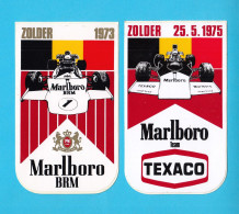 FORMULA 1 - Belgium Grand Prix (Zolder) 1973-1975 ... Lot Of 2. Vintage Stickers * F1 Marlboro Team BRM Texaco Belgie - Automobile - F1