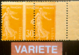R1118/106 - 1907 - TYPE SEMEUSE CAMEE - PAIRE - N°141f NEUFS* - VARIETE >>> Piquage à Cheval Avec Décalage Sur BdF - Unused Stamps