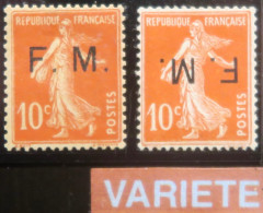 R1118/129 - 1906/1907 - FRANCHISE MILITAIRE - N°5 + 5a NEUFS* - VARIETE >>> Surcharge Renversée - Cote (2023) : 172,00 € - Unused Stamps