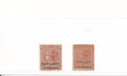 Australie Nouvelle Galles Du Sud New South Wales N° 52 Et 52a Surchargé SPECIMEN (N° 52 Avec Filigrane A L'envers) - Mint Stamps