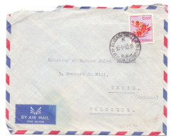 Congo Belge 317 Fleurs De Elisabethville à Thuin Belgique 1960 - Storia Postale