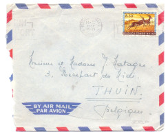 Congo Belge 359 Impala De Elisabethville à Thuin Belgique 1960 Flamme Congo Uni Pays Fort - Storia Postale