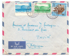 RDC 552 554 Palais De La Nation 509 Armée Sur Lettre De Lubumbashi Vers Thuin Belgique 1966 - Cartas & Documentos