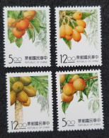 Taiwan Fruits 1993 Food Papaya Peach Persimmon Loquat Fruit (stamp) MNH - Ongebruikt