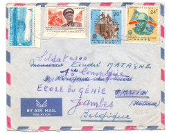 RDC 551 Palais De La Nation 609 618 637 Sur Lettre De Lubumbashi Vers Thuin Redirigée à Jambes Belgique 1966 - Storia Postale