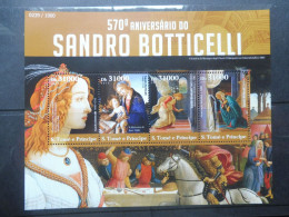 S Tome E Principe Saint Thomas 5007/5010  Botticelli Peinture Painting Mnh Neuf ** Perfect - Madonna