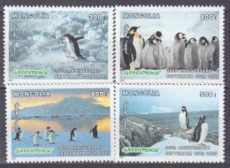 1997 Mongolia 2674-2677 Greenpeace / Penguins 6,20 € - Pingouins & Manchots