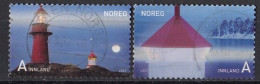 NORWAY 1621-1622,used,falc Hinged,lighthouses - Gebraucht