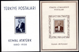 2065. TURKEY 1939 S/S 1 ATATURK.1943 S/S 2 MNH - Autres & Non Classés