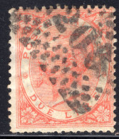 2069. ITALY. 1863 2 LIRE # 33 NICE 206 NUMERAL POSTMARK. - Used