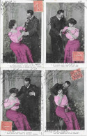 SERIE 6 CARTES  FANTAISIE -  ANNEE 1907 -  COUPLE   -  A  LEGENDE    :  JE VOUDRAIS...  -  CIRCULEE  TBE - Verzamelingen & Kavels