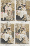 SERIE 4 CARTES  FANTAISIE -  ANNEE 1907 -  COUPLE   -  A  LEGENDE    :  DECLARATION  -  CIRCULEE  TBE - Collezioni E Lotti