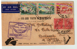 Avro X VH-UXX "Faith In Australia". First Flight Auckland To Parramatta. 12 Th April 1934. RARE-SCARCE - Erst- U. Sonderflugbriefe