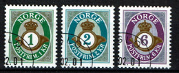 Norway 2001 - Yv.1329/1331 Mi.1380/1382 - Used - Série Courante, Cor De Poste, Posthorn Definitive - Gebruikt