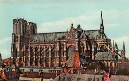 FRANCE - Reims - Cathédrale De Reims - Vue Latérale, Côté Sud - Colorisé - Carte Postale Ancienne - Reims