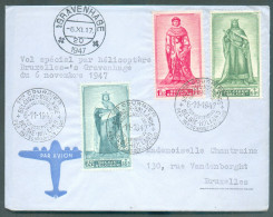 N°751/753 - Affr. SENAT à 2Fr.90 Obl. Sc 1er Courrier Belgique-Hollande Sur Lettre Du 6-11-1947 Aller-retour 's Gravenha - Briefe U. Dokumente