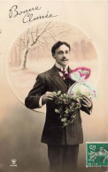 FÊTES - VŒUX - Bonne Année - Homme à Moustache - Carte Postale Ancienne - Nouvel An