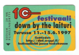 DOWN By The LAITURI MUSIC FESTIVAL - 10 FIM  1997  - Magnetic Card - D298 - FINLAND - - Musica