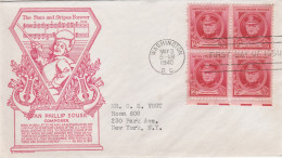 United States 1940 FDC Mailed Block Of 4 Stamps - 1851-1940