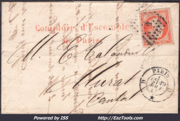 FRANCE N°16 SUR LETTRE AVEC LOSANGE BUREAU D DE PARIS + CAD DU 19/08/1857 - 1853-1860 Napoléon III