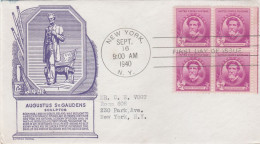 United States 1940 FDC Mailed Block Of 4 Stamps - 1851-1940