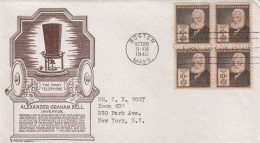 United States 1940 FDC Mailed Block Of 4 Stamps - 1851-1940