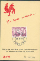 Tp N°1269(J DESTREE) Surchargé  AURAIT DEFENDU LES FOURONS Sur Carte (Coq Wallon) Obl. Dc S.O.S. FOURONS Du 15-4-1964 - - Privados & Locales [PR & LO]