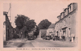 Seiches  -  Suette - Quartier - Carrefour Des Routes  De Paris  -  Autobus - CPA °J - Seiches Sur Le Loir