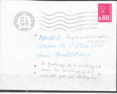 Accident Postal Flamme De 38 Grenoble Centre De Tri 27-3 1975 Lignes Ondulées Très Longues - Covers & Documents