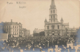 Angers * Carte Photo * Jour De Fête , Place De L'église * Cérémonie ? * Photo RIVIERE - Angers