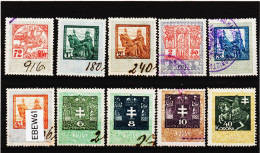 EBEW61 LOT-STEMPELMARKEN Österr.-ungarische DONAUMONARCHIE 1914  72 Fil.1-2-2,5-3-4-6-8-10-40 Korona  Entwertet - Fiscales