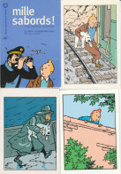 TINTIN 5 CARTES + MILLE SABORDS PUB EXPOSITION - Bandes Dessinées