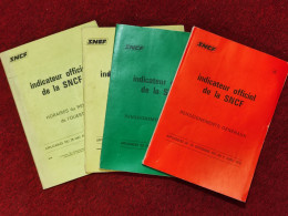 LOT De 4 INDICATEURS Officiels De La SNCF  1977-1978 - Ferrocarril & Tranvías