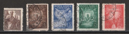 Vatican Poste Aérienne 1938-1947  : Timbres Yvert & Tellier N° 1 - 10 - 11 - 13 Et 15 Oblitérés. - Poste Aérienne