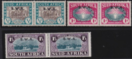 South-West Africa    .    SG    .    111/113   Paires      .    *    .    Mint-hinged - Africa Del Sud-Ovest (1923-1990)