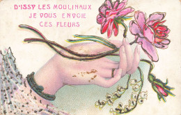 Issy Les Moulineaux * Souvenir De La Ville , Je Vous Envoie Ces Fleurs ! * Paillettes - Issy Les Moulineaux