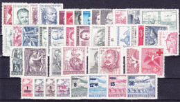 ** Tchécoslovaquie 1949, Mi 562-604 (Yv 488-522+PA 28-35), (MNH)** L' Année Complete - Annate Complete