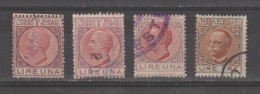 REGNO:  1900/44  VITTORIO  EMAN. III°  -  TASSA  DI  BOLLO - LUSSO  E  SCAMBI  -  4  VAL. US. - Fiscaux