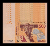 West African St. Senegal Lot 10 Banknotes 500 Francs CFA 2023 Pick 719K New Sc Unc - Senegal