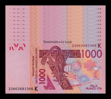 West African St. Senegal Lot 10 Banknotes 1000 Francs 2023 Pick 715K New Sc Unc - Sénégal
