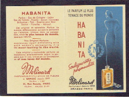 Double Carte Parfum HABANITA De MOLINARD - Calendrier De 1961 - Anciennes (jusque 1960)