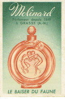 Carte Parfum LE BAISER DU FAUNE De MOLINARD - GRASSE  - Oud (tot 1960)