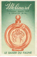 Carte Parfum LE BAISER DU FAUNE De MOLINARD - GRASSE  - Anciennes (jusque 1960)