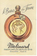 Carte Parfum LE BAISER DU FAUNE De MOLINARD - GRASSE  - Anciennes (jusque 1960)