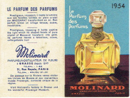 Double Carte Parfum LE PARFUM DES PARFUMS De MOLINARD - GRASSE - Calendrier De 1954 - Anciennes (jusque 1960)