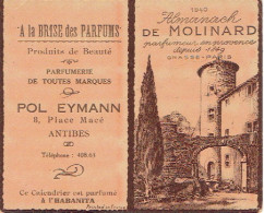 Double Carte Parfum ALMANACH De MOLINARD - GRASSE - Calendrier De 1940 - Oud (tot 1960)