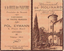 Double Carte Parfum ALMANACH De MOLINARD - GRASSE - Calendrier De 1940 - Anciennes (jusque 1960)